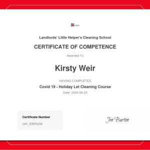 covid-19 cleaning certificate